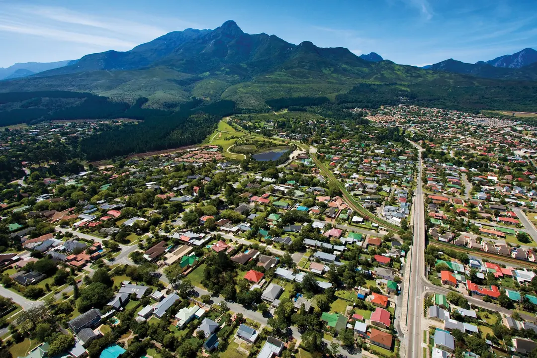 The Garden Route landscape and neighbourhoods in the supplied local aerial photograph
